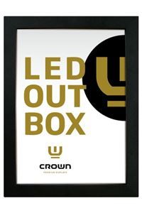 Crown LED Leuchtdisplay beidseitig, schwarzer Rahmen