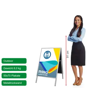 Cityline Kundenstopper 50x70 silber Größe