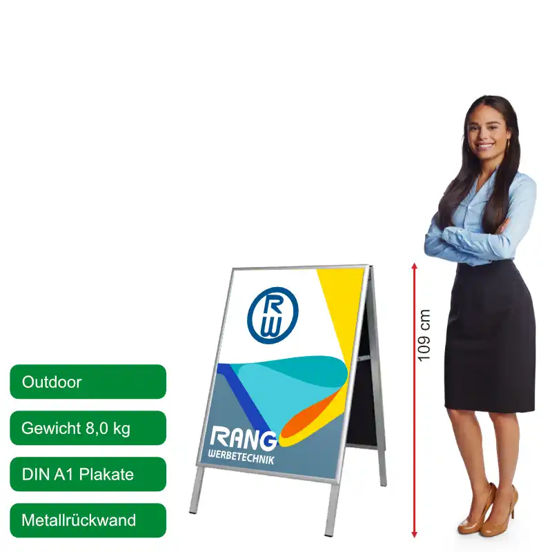 Cityline Kundenstopper A1 silber Größe