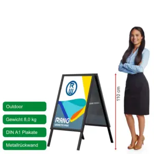 Cityline Kundenstopper 70x100 schwarz Größe