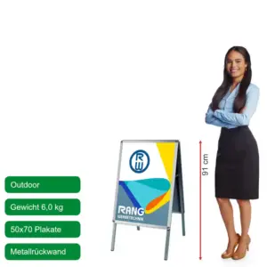 StreetBoard Kundenstopper 50x70 silber Größe