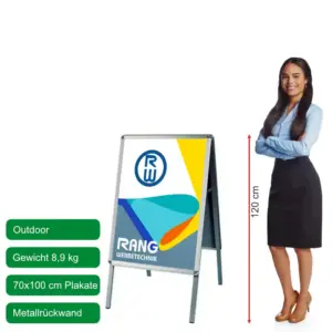 StreetBoard Kundenstopper 70x100 silber Größe