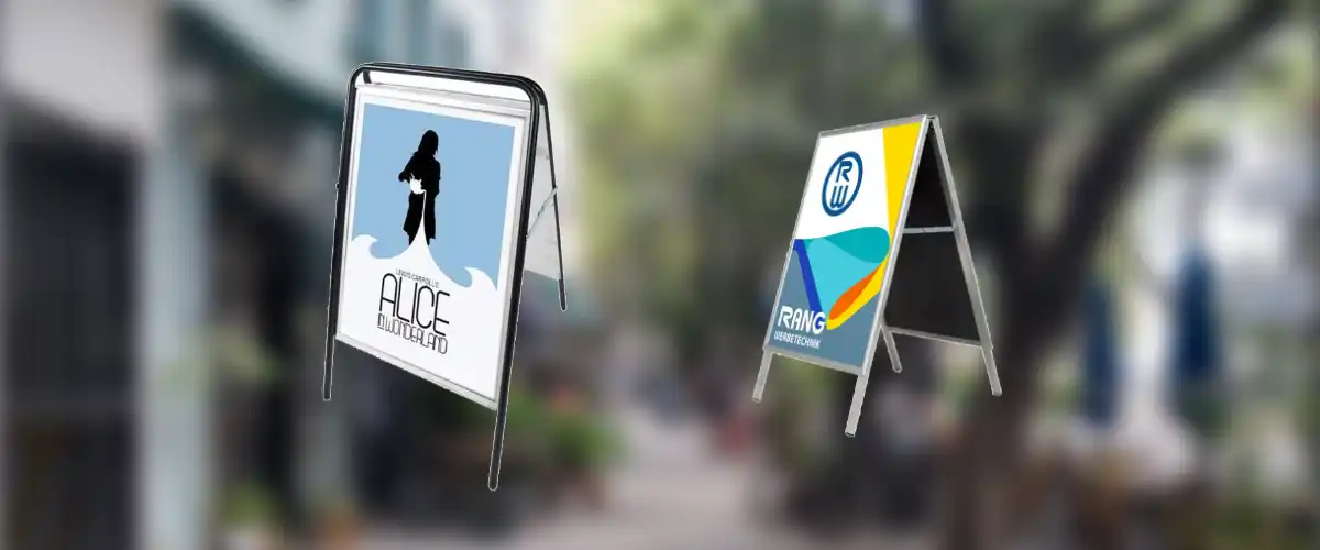 Magnetrahmen vs. Klapprahmen im Kundenstopper Magnetrahmen vs. Klapprahmen im Kundenstopper