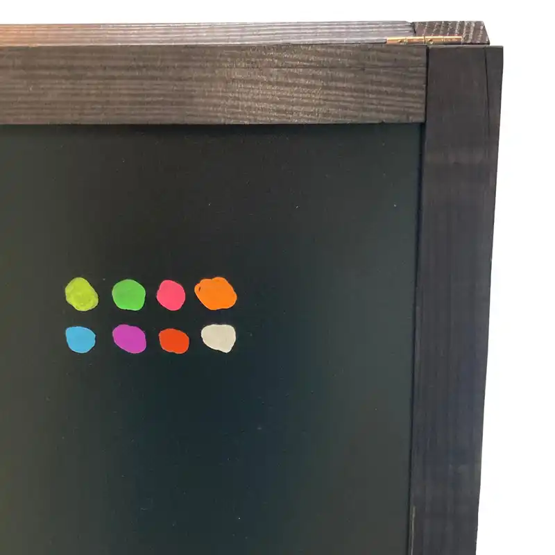 Kreidetafel Kundenstopper Holz schwarz gebeizt inkl. 8 Maker Farben