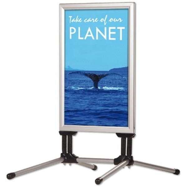 Windfester Kundenstopper 70 x 100 cm silber