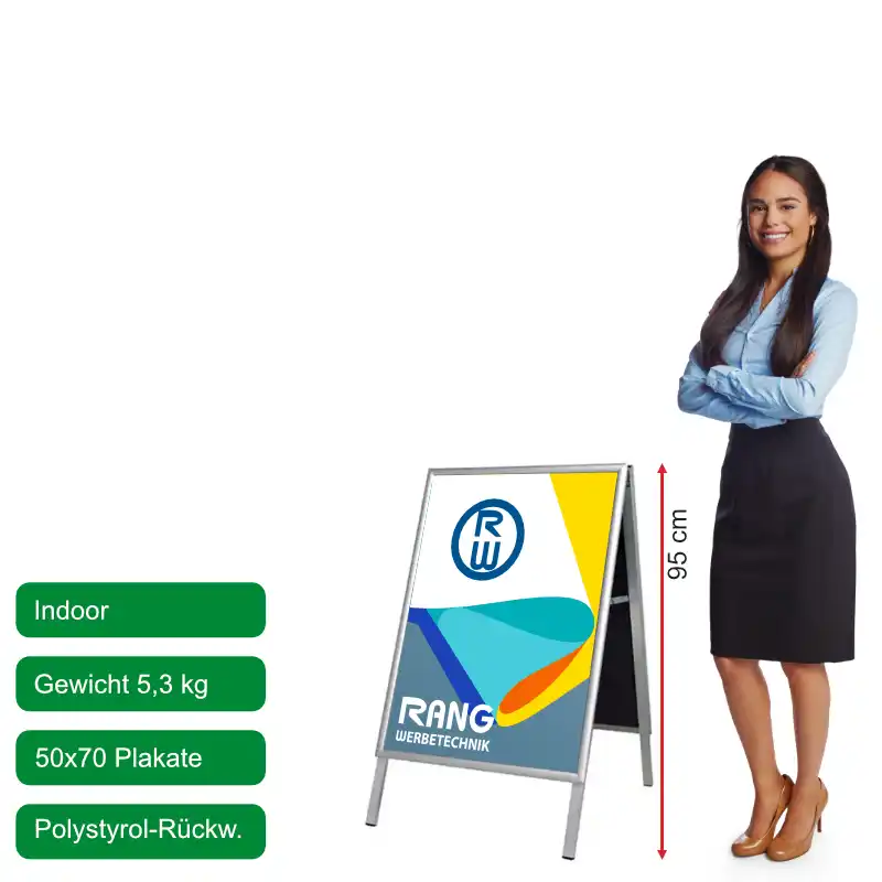 50 x 70 cm Kundenstopper Indoor Aufsteller Info