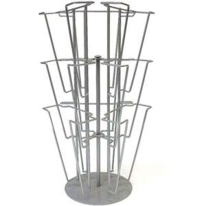 Drehbarer Tisch Prospektständer, silber für 9 x A4 leer