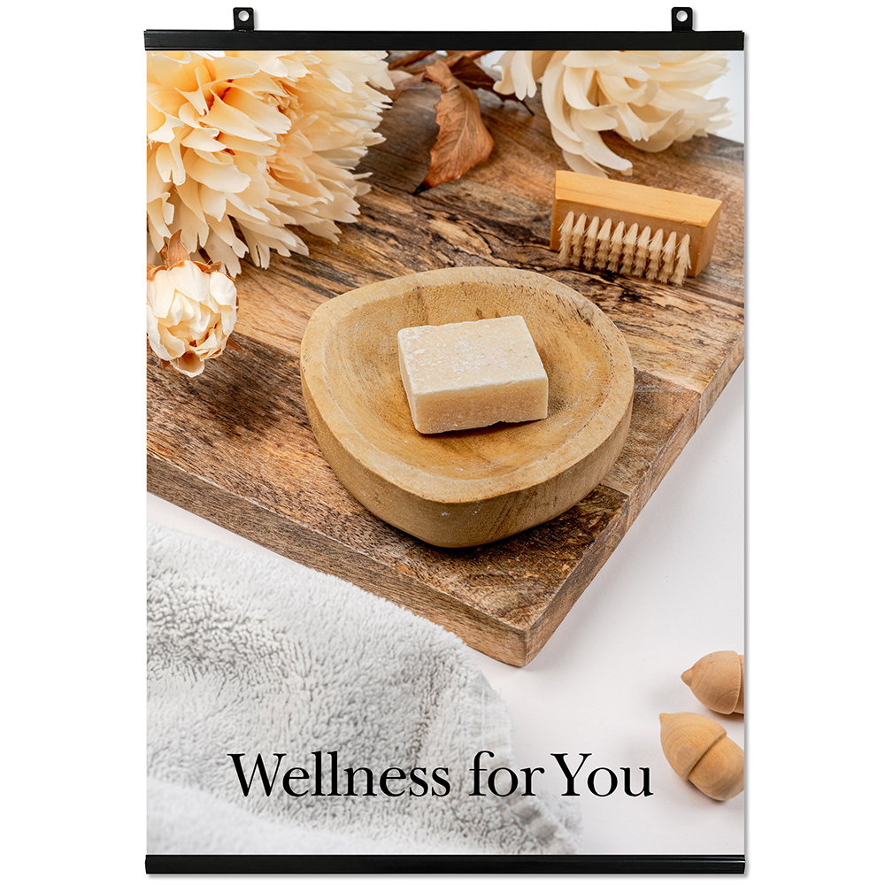 Plakatleisten 100 cm schwarz mit Aufhängeösen - Set