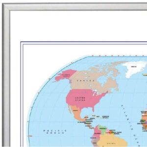 Whiteboard mit Weltkarte 123 x 103 cm, magnetisch Ausschnitt