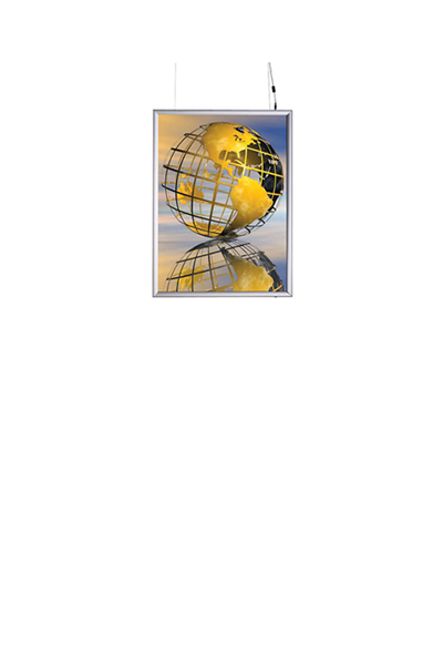 LED-Display A4 doppelseitig vertikal, schlankes Profil, homogene Ausleuchtung