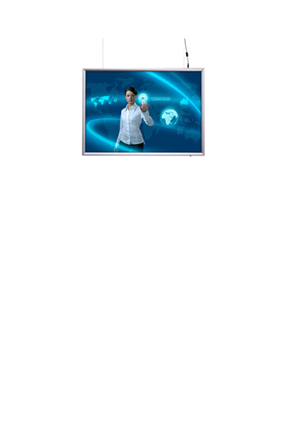 LED-Display A4 doppelseitig horizontal, schlankes Profil, homogene Ausleuchtung