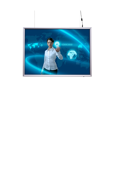 LED-Display A2 doppelseitig horizontal, schlankes Profil, homogene Ausleuchtung