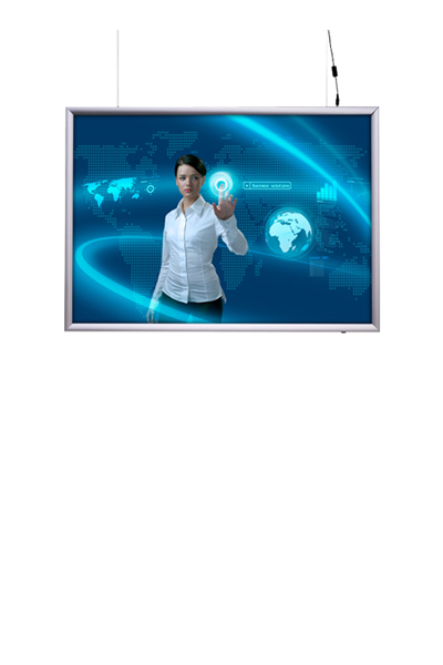 LED-Display 50 x 70 cm doppelseitig horizontal, schlankes Profil, homogene Ausleuchtung